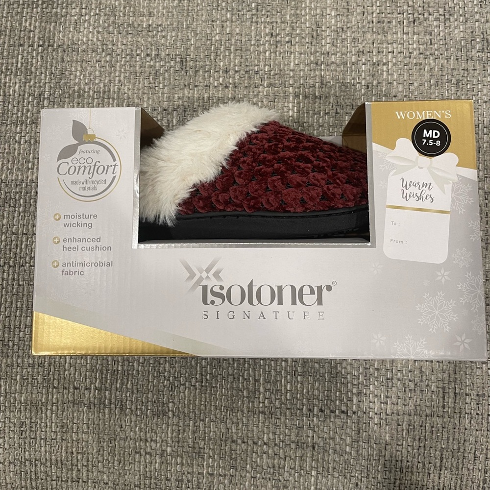 Isotoner signature women’s eco-comfort slippers size 7.5-8